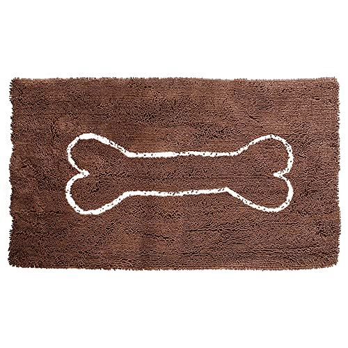 Soggy Doggy 36-инчов от 60-инчов микрофибър шенилов килим за мокри кучешки лапи, кафяв, изключително голям