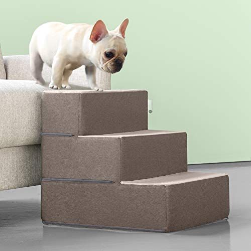 Zinus Easy Pet Stairs / Pet Ramp / Pet Ladder, Medium, Sable