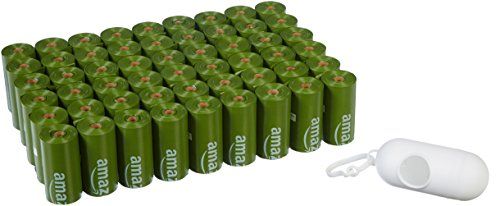 Amazon Basics Ucensed Dog Poop Tasker med dispenser og snoreklemme, 13 x 9 tommer, grøn - Pakke med 810 (54 ruller)