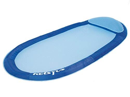 Kelsyus 80032 Rede flutuante flutuante piscina inflável Espreguiçadeira flutuante, azul