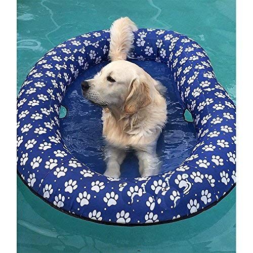 Flotteur de piscine gonflable Vercico pour chiens et chiots, grand flotteur de piscine contemporain pour chien et chat (bleu)