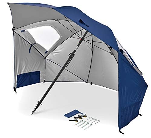 Abri parapluie Sport-Brella Premiere UPF 50+ pour la protection contre le soleil et la pluie (8 pieds, bleu)
