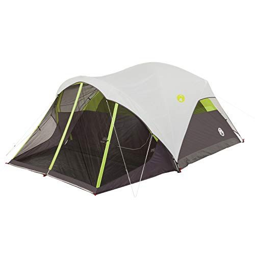 Coleman Steel Creek Fast Pitch Dome Tent with Screen Room, 6-Person, White, 10