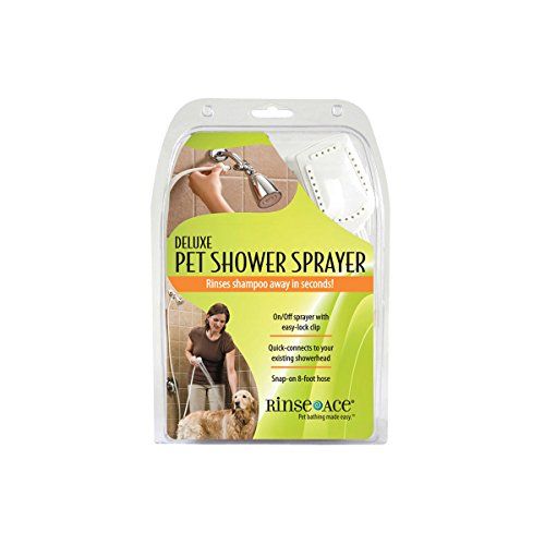 Prepláchnite sprchovací postrekovač Ace Deluxe pre domáce zvieratá s hadicou na 8 stôp a príslušenstvom sprchovej hlavice