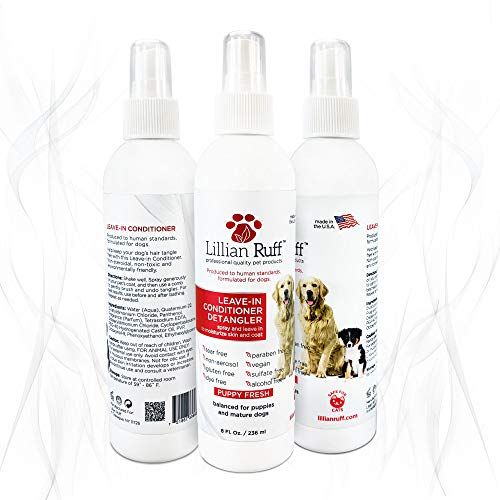 リリアンラフ-コンディショナーとデタングラートリートメントスプレー8オンスのペットの犬の葉-猫に安全-通常の乾燥した敏感な肌のための保湿剤-米国製