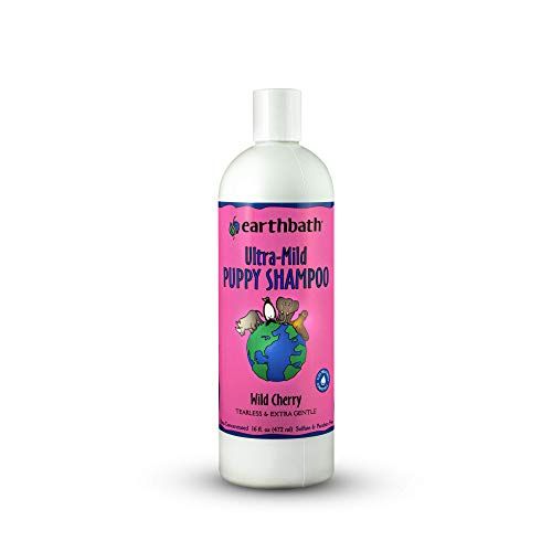 Earthbath Ultra-Mild Puppy Shampoo and Conditioner, Wild Cherry, 16 oz – Tearless & Extra Gentle – Made in USA