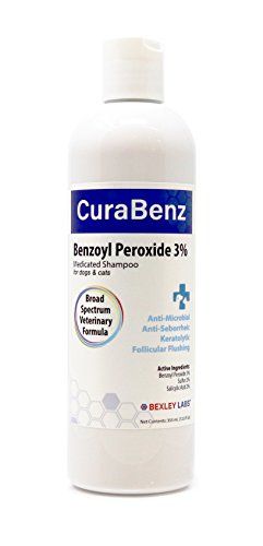 BEXLEY LABS Curaseb Benzoyl Peroxide Dog Shampoo - يخفف من قشرة الرأس والتقشير والخدش والتهاب الجريبات ، تركيبة بيطرية (12 أونصة (عبوة من 1))