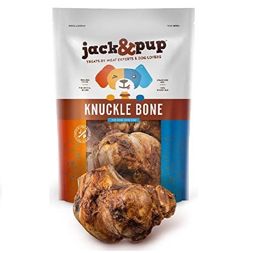 Jack&Pup Premium Grade Roasted Beef Knuckle Bone Dog Treat (2er Pack) – Große, natürliche Gourmet-Hundeleckerbissen – Herzhafter Geschmack nach geräuchertem Rindfleisch