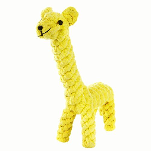 GOCooper Hračky pre psy, bavlnené zubné upútavky Lanové žuvačky na čistenie zubov, žirafa