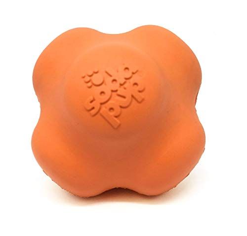 SodaPup Rubber Crazy Bounce Ball - Hüpfendes Hundespielzeug - Gummi Hundeball - Robustes Hundespielzeug - Orange Squeeze