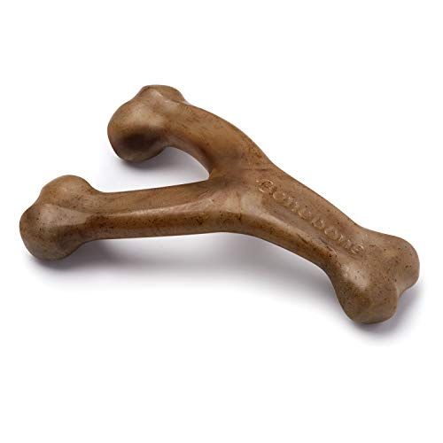 Benebone Wishbone Holdbart hundetyggelegetøj til aggressive tyggere, Made in USA, Medium, Real Bacon Flavor