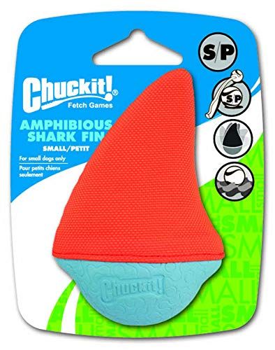 Chuck-le ! Jouet amphibie pour chien aileron de requin, petit (les couleurs varient)
