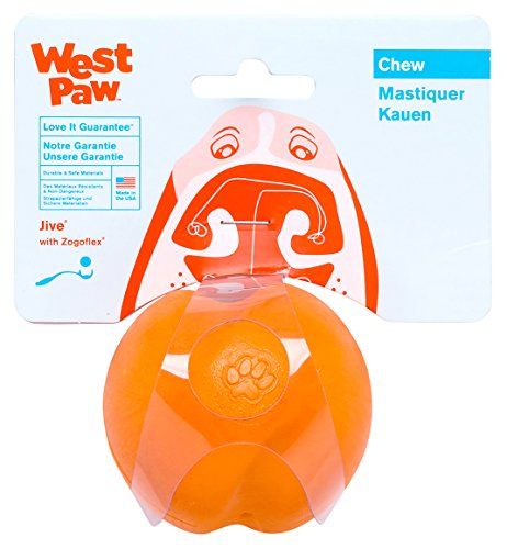 West Paw Zogoflex Jive Ball -koiran pureskelulelu-pomppivat lelut koirille, nouto, saalis, pureskelu, leikki-Kelluvat, kierrätettävät pallot-lateksiton, myrkytön, astianpesukoneessa kestävä koiranlelu, 2,6 tuumaa, mummo Smith