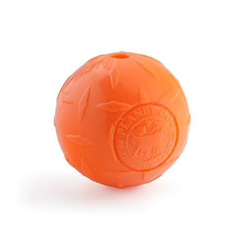Planet Dog Orbee-Tuff Diamond Plate Orange Jouet pour chien distributeur de friandises, petit