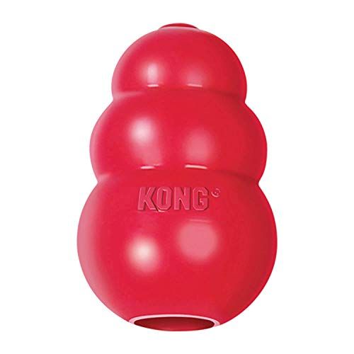 KONG- Klassinen koiran lelu, kestävä luonnonkumi- hauskaa pureskeltavaa, jahdattavaa ja haettavaa- keskikokoisille koirille