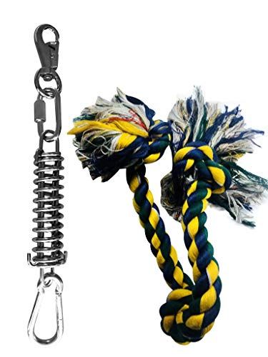 SoCal Bully HD Spring Pole Dog Rope Toys Muscle Builder a Big Spring Pole Kit، Strong Dog Rope Toy and a for Pitbull & Medium to large Dogs Outdoor Hanging Exercise Rope Pull & Tug of War Toy