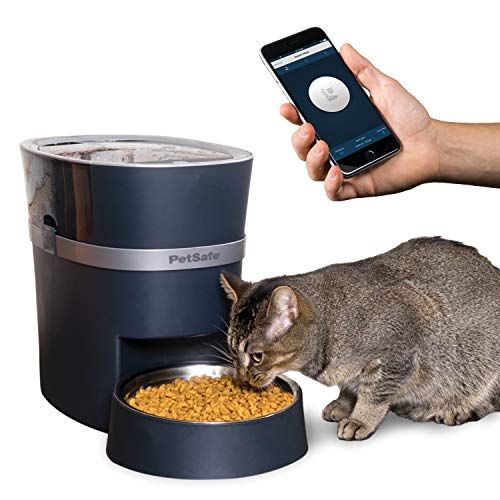 PetSafe Smart Feed Автоматично хранилище за домашни любимци за котки и кучета, Wi-Fi активиран за iPhone и устройства с Android (съвместим с Alexa), контрол на порциите и програмируем таймер за до 12 хранения на ден