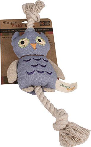 Simply Fido Blue Owl Canvas Dog Toy
