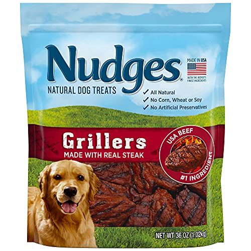 Nudges Natural Dog Treats Grillit, jotka on valmistettu aidosta pihvistä